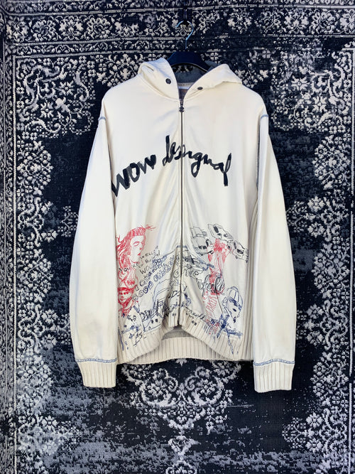 Mens Y2K Style Desigual Graphic Hoodie Jacket