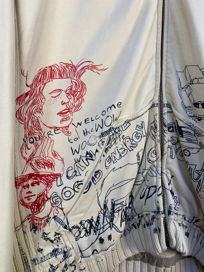 Mens Y2K Style Desigual Graphic Hoodie Jacket