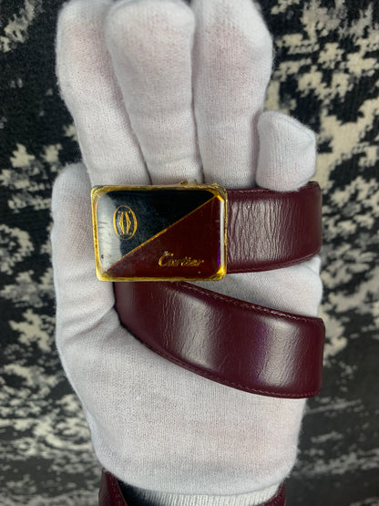Women's Vintage Cartier Paris Burgundy Leather Belt