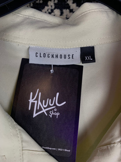 "Clockhouse" Beige and Black Button Up Shirt