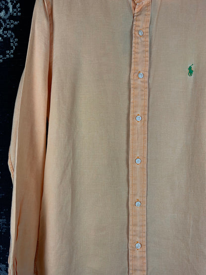 Men's Ralph Lauren Peach Linen Button-Up Shirt