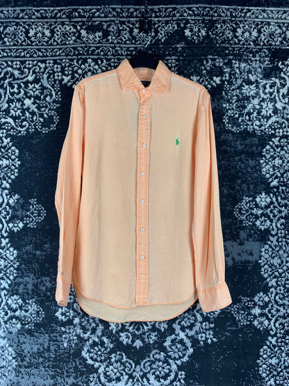 Men's Ralph Lauren Peach Linen Button-Up Shirt