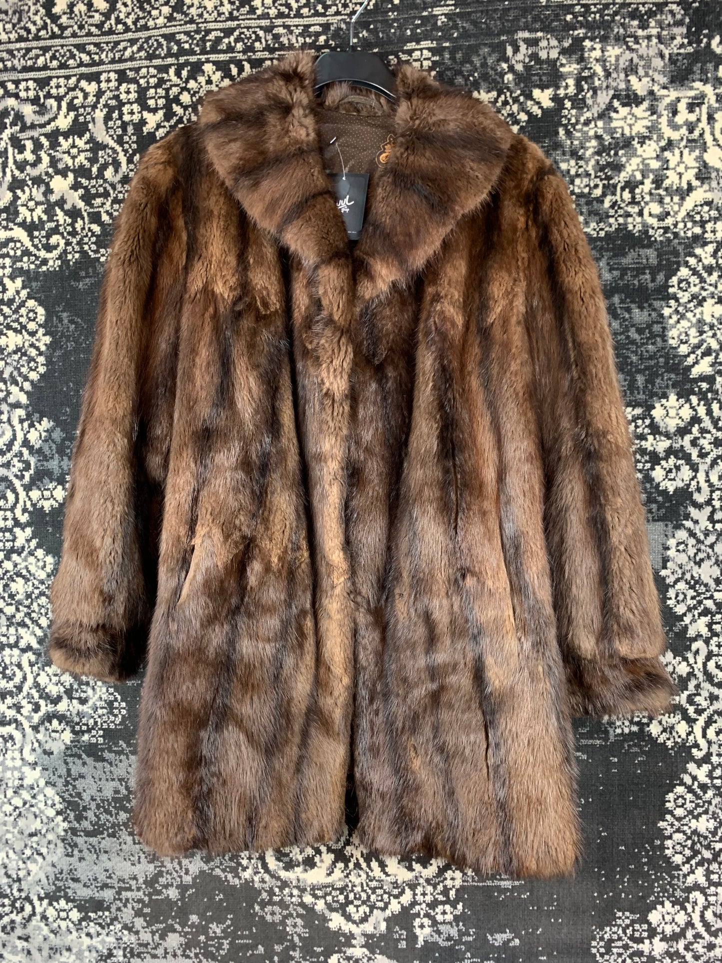 Womens Vintage Mink Dark Brown Fur Coat