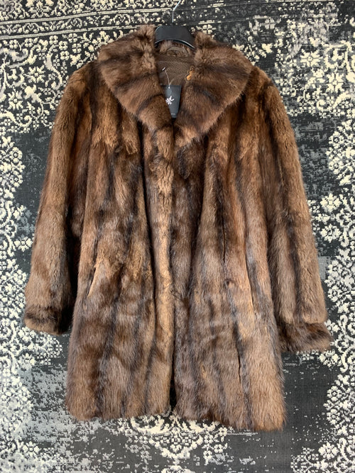 Womens Vintage Mink Dark Brown Fur Coat