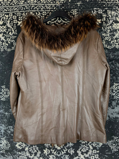 Womens Vintage Leather World Brown Leather Jacket