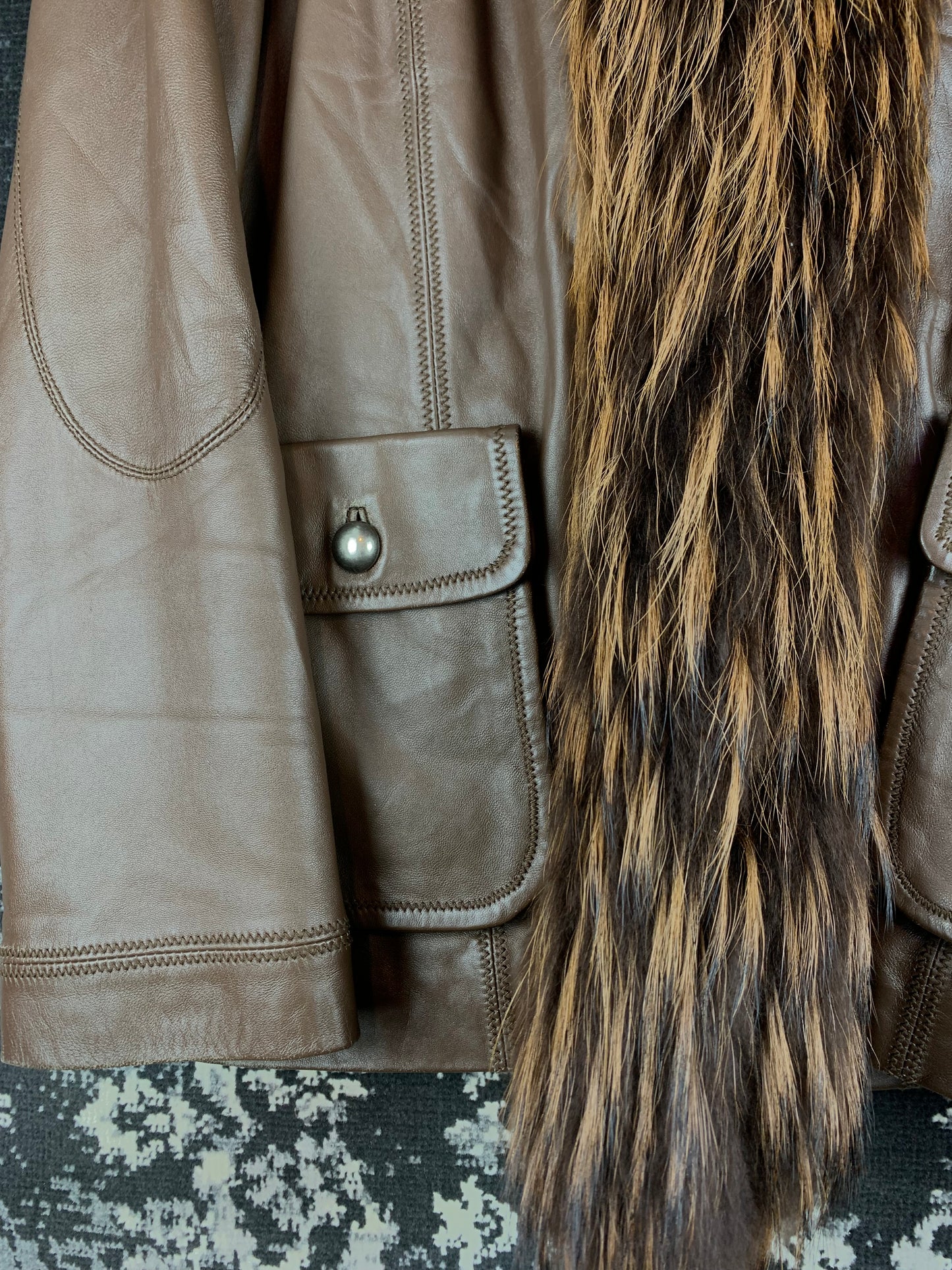 Womens Vintage Leather World Brown Leather Jacket