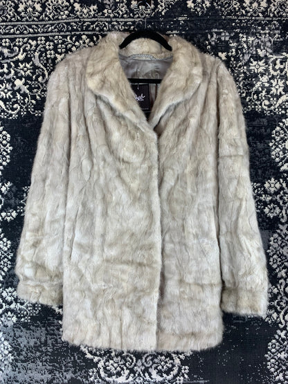 Womens Vintage Pelzen A. Baetens Long Light Gray Fur Coat