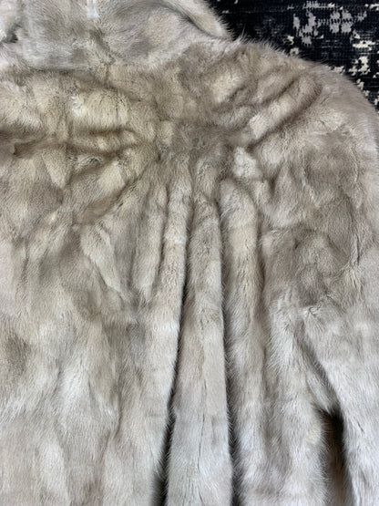 Womens Vintage Pelzen A. Baetens Long Light Gray Fur Coat