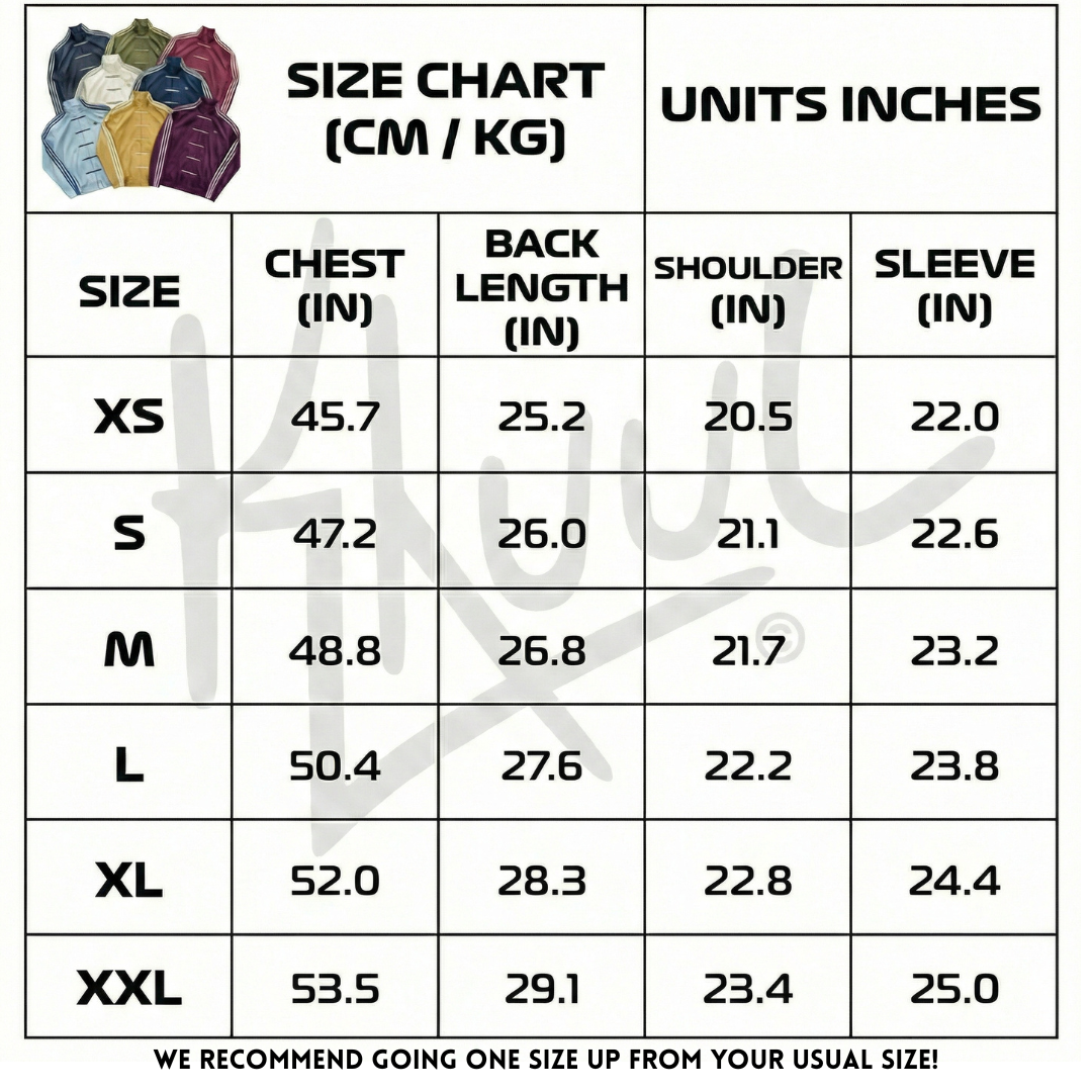 Sizing chart