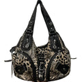 Large Leopard Black Handle