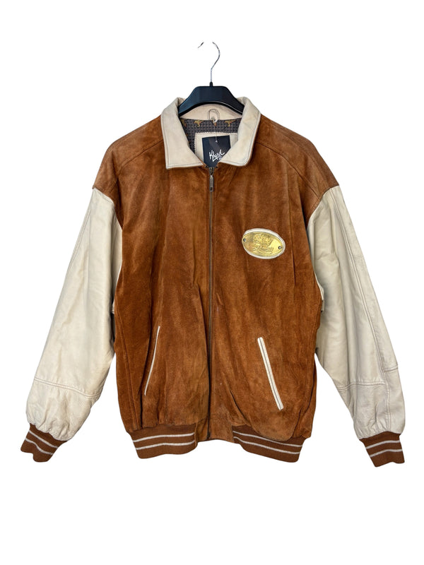 Peter Elliott Suede Varsity Bomber Jacket