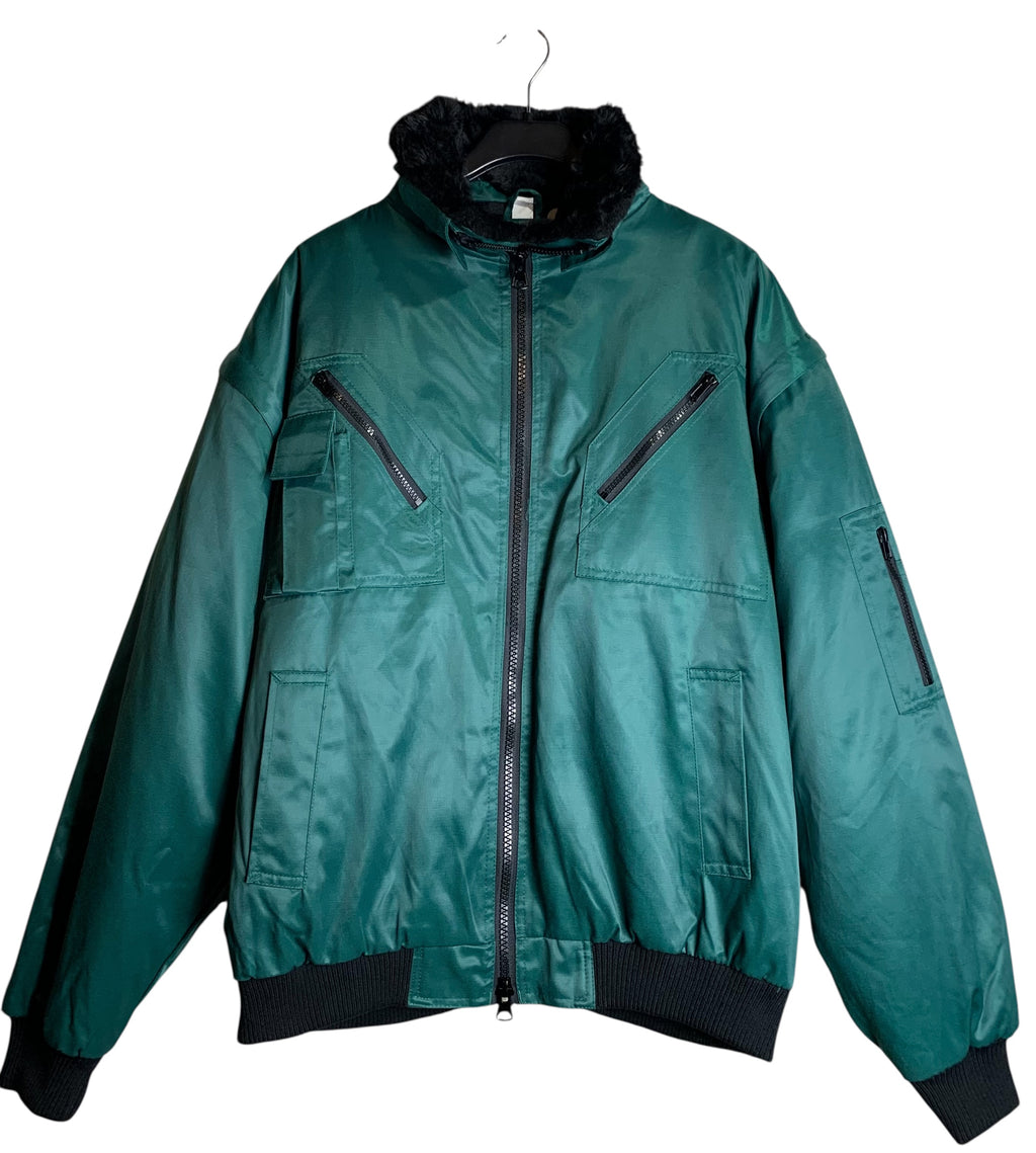 LeiKaTex Y2K Faux Fur-Lined Bomber Jacket