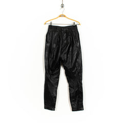 Echt Leer Black Leather Zip Up Pants Womens US26