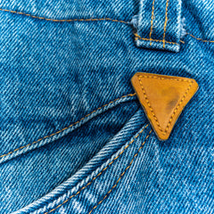 Krähe Medium Washed Straight Leg Zip Up Leather Details Jeans Mens US37