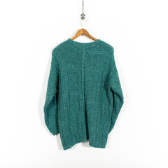 Vintage United Colors Of Benetton Wool Blend Sinine kootud kampsun meeste XL
