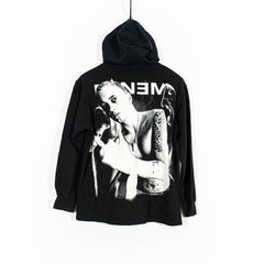 Vintage Eminem Black All Over Double Sided Print Pullover Hoodie Mens S