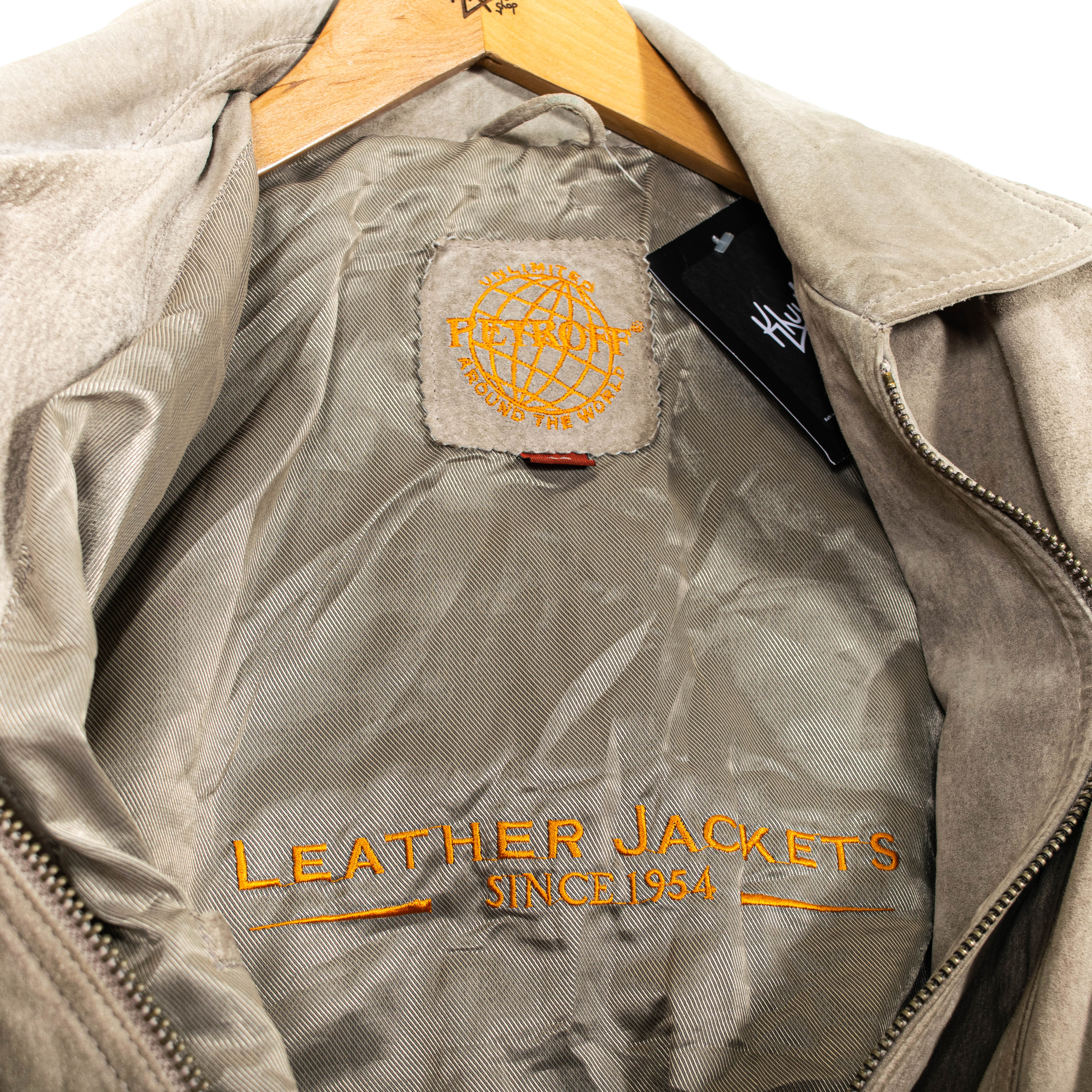 Petroff Vintage Beige Suede Leather Belted Long Coat Jacket Womens S