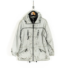 Rodec Metallic Grey Full Zip Hooded Winter Jacket Mens XL