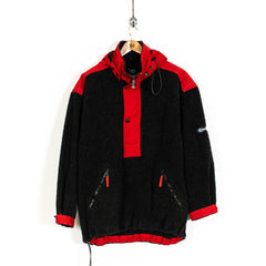 Samas Black Red Pullover Hooded Half Zip Jacket Mens 3XL