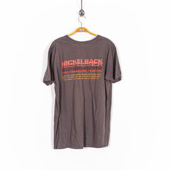 Nickelback Feed The Machine Tour 2018 Brown Short Sleeve Shirt Mens L
