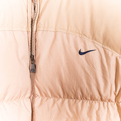 Vintage Nike Beige Zip Up Long Puffer Jacket Mens XL