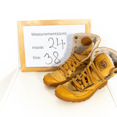 Palladium Pampa Brown Leather Lace Up Boots Womens EU38