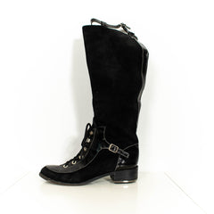 Givenchy Black Leather Suede Strap Detail Boots Womens EU38.5