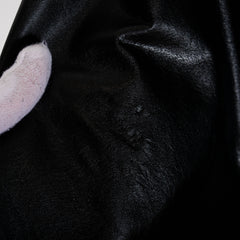 Vintage Black Leather Buttoned Matrix Blazer Jacket Womens L
