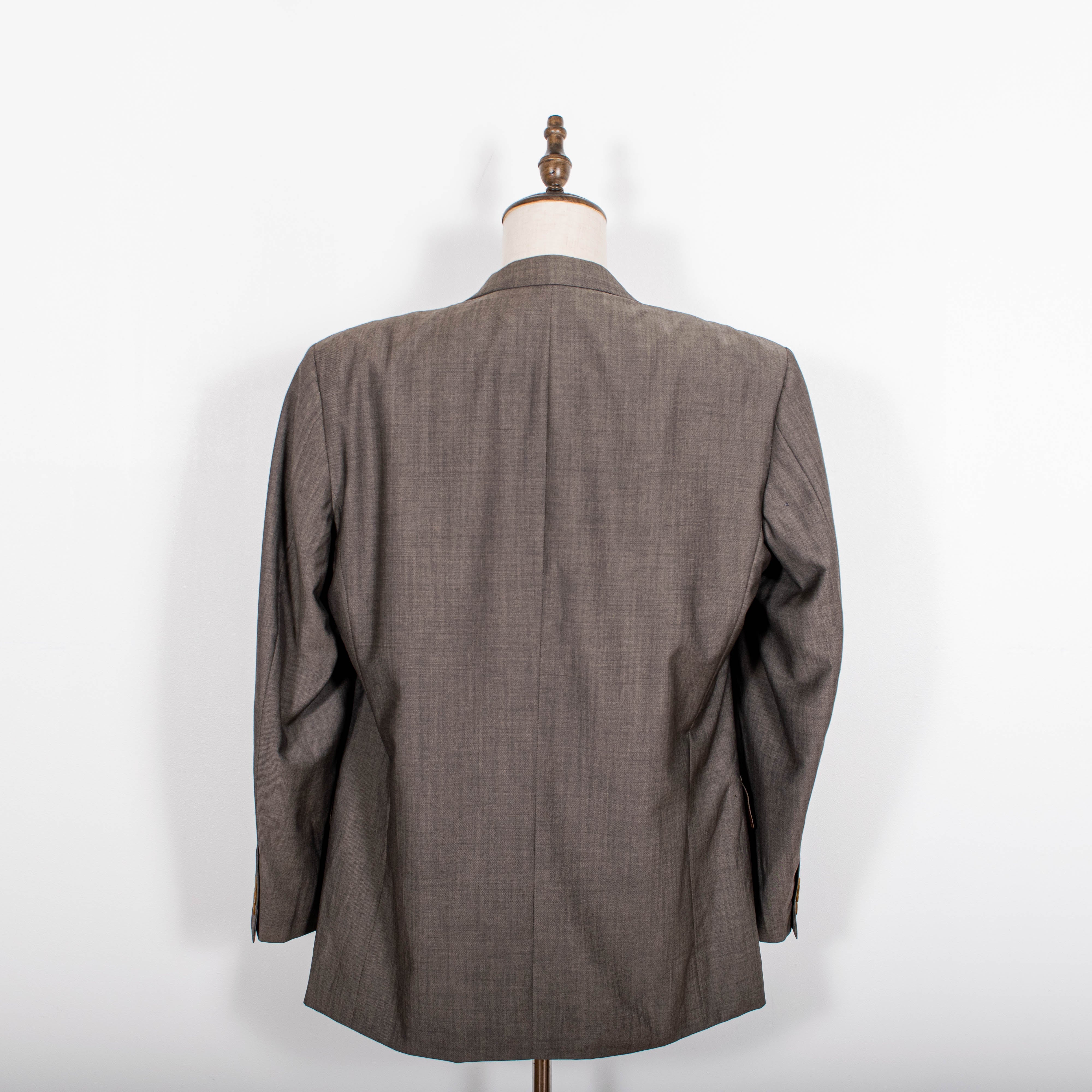 Vintage Burberry Grey Buttoned Mohair Wool Blend Blazer Mens L