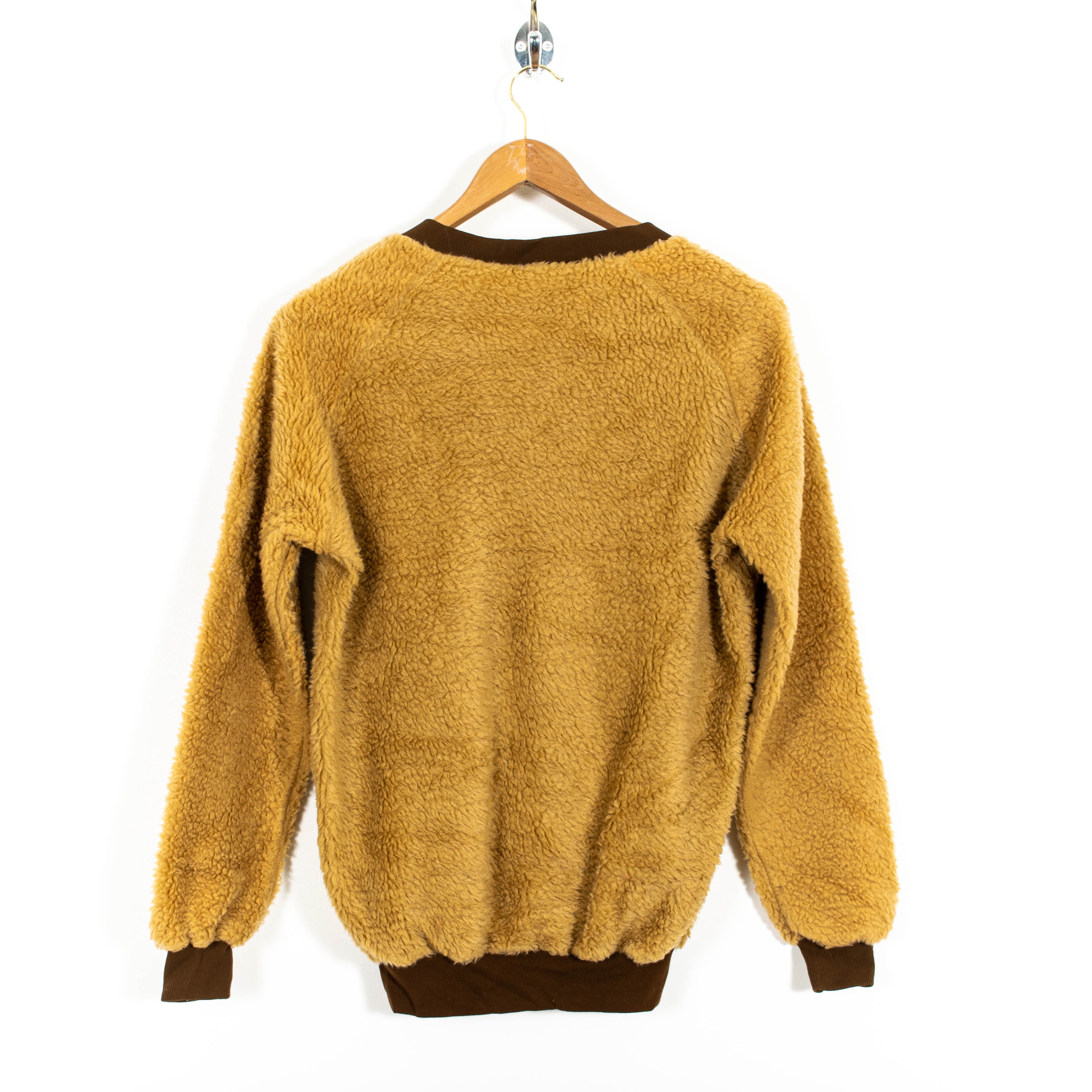 Helly Hansen Brown Pullover V Neck Fluffy Sweater Mini Logo Womens XL