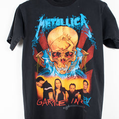 Metallica Double Sided Band & Skull Graphic Black Short Sleeve Shirt Mens S