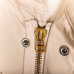 Vintage Beige M-65 Military Hoode Zip Up Jacket Mens M