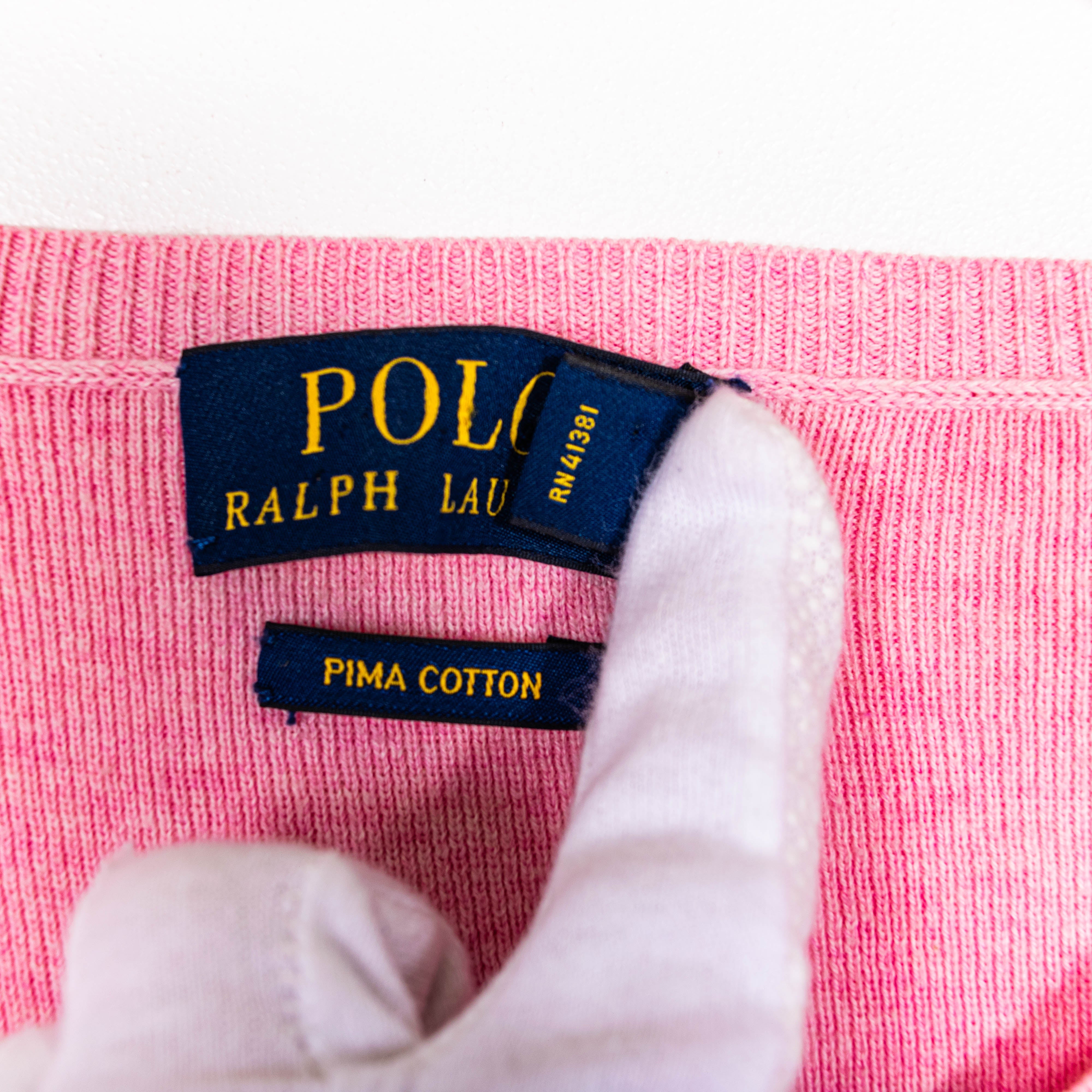 Ralph Lauren Polo Pink Pullover Kampsun Mini Logo Tikandid Meeste L
