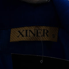 Vintage Xiner Blue Sukajan Oxide All Over Car Print Short Sleeve Button Up Shirt Mens S