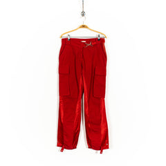 Bloom Red Zip Up Straight Fit Cargo Pants Mens US31