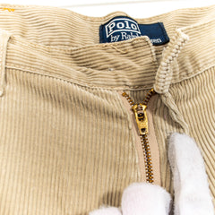 Ralph Lauren Polo Beige Corduroy Zip Up Straight Fit Pants Mens US33