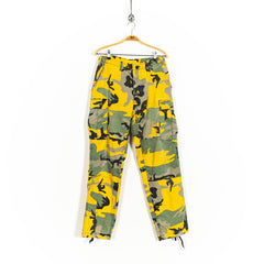 Multicolor Camo Print Button Fly Cargo Military Pants Mens US29