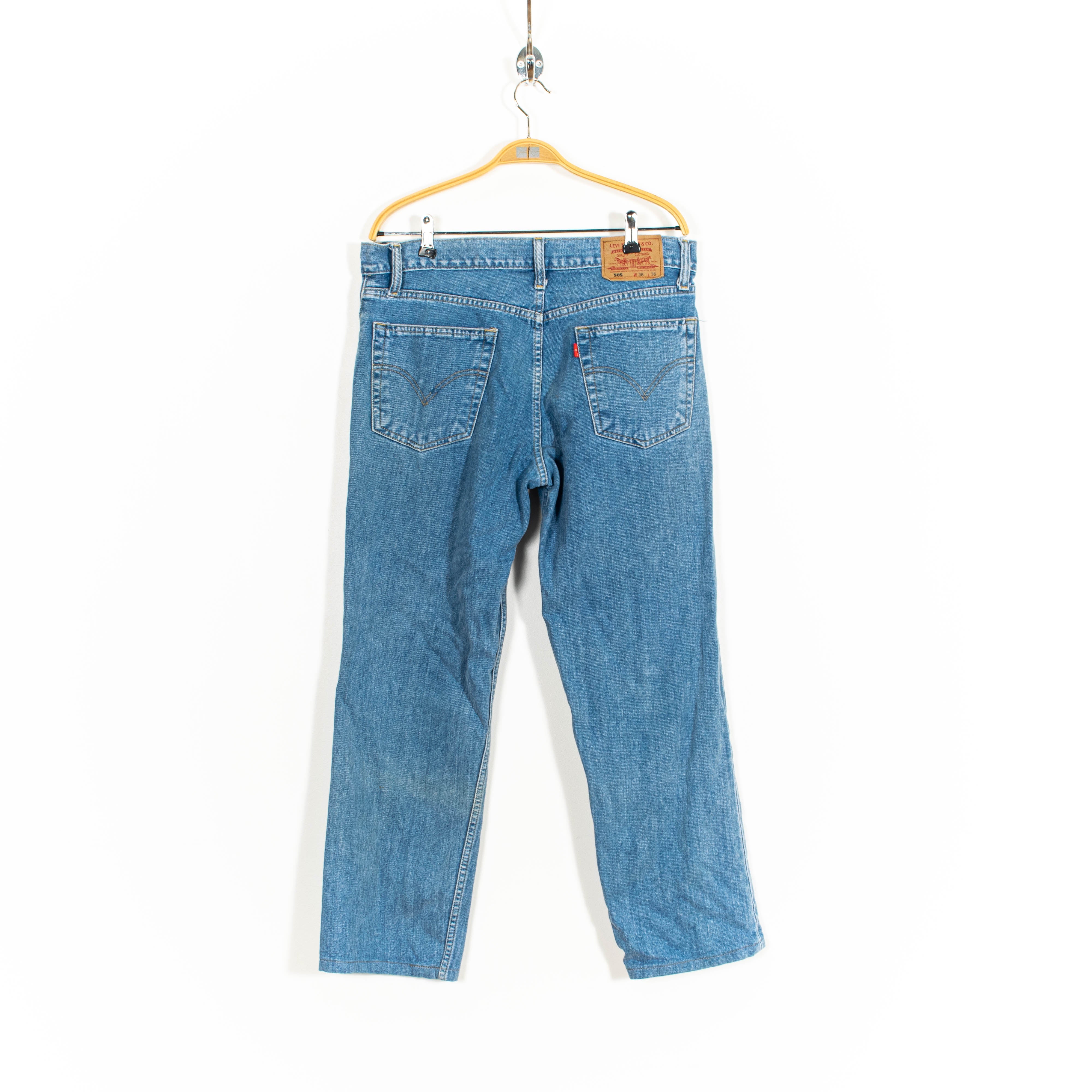 Vintage Levis 505 Light Wash Zip Up Straight Fit Jeans Mens US34