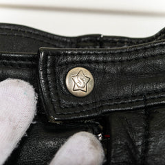 Vintage Segura Straight Fit Zip Up Black Leather Pants Mens US32