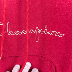 Champion Vintage, suure eesmise logoga prinditud tumeroosa, pulloveriga kapuuts, meeste S