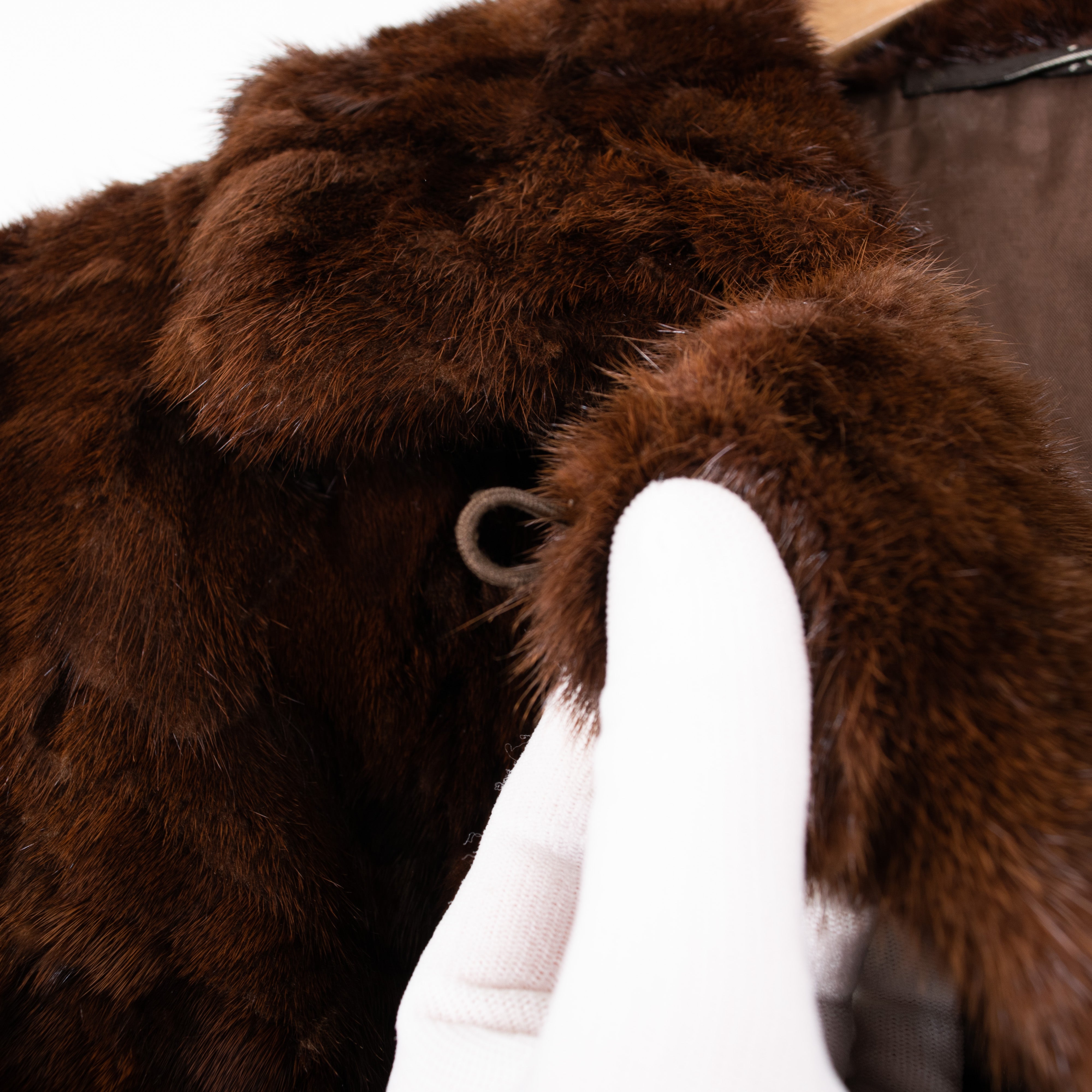 Real Genuine Brown Mink Fur Long Overcoat Women's L