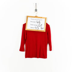 Escada Vintage Turtleneck Pullover Sweater Wool Silk Blend Red Womens S