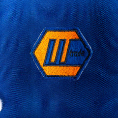 Him Trade Blue Full Zip Hooded Work Jacket Logo Embroidery Mens 3XL