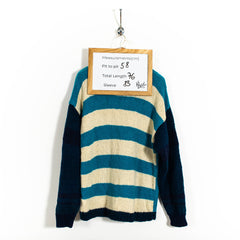 Vintage Multicolor Striped Pullover Knitted Sweater Mens XL