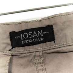 Losan Dark Grey Zip Up Cargo Shorts Mens US33