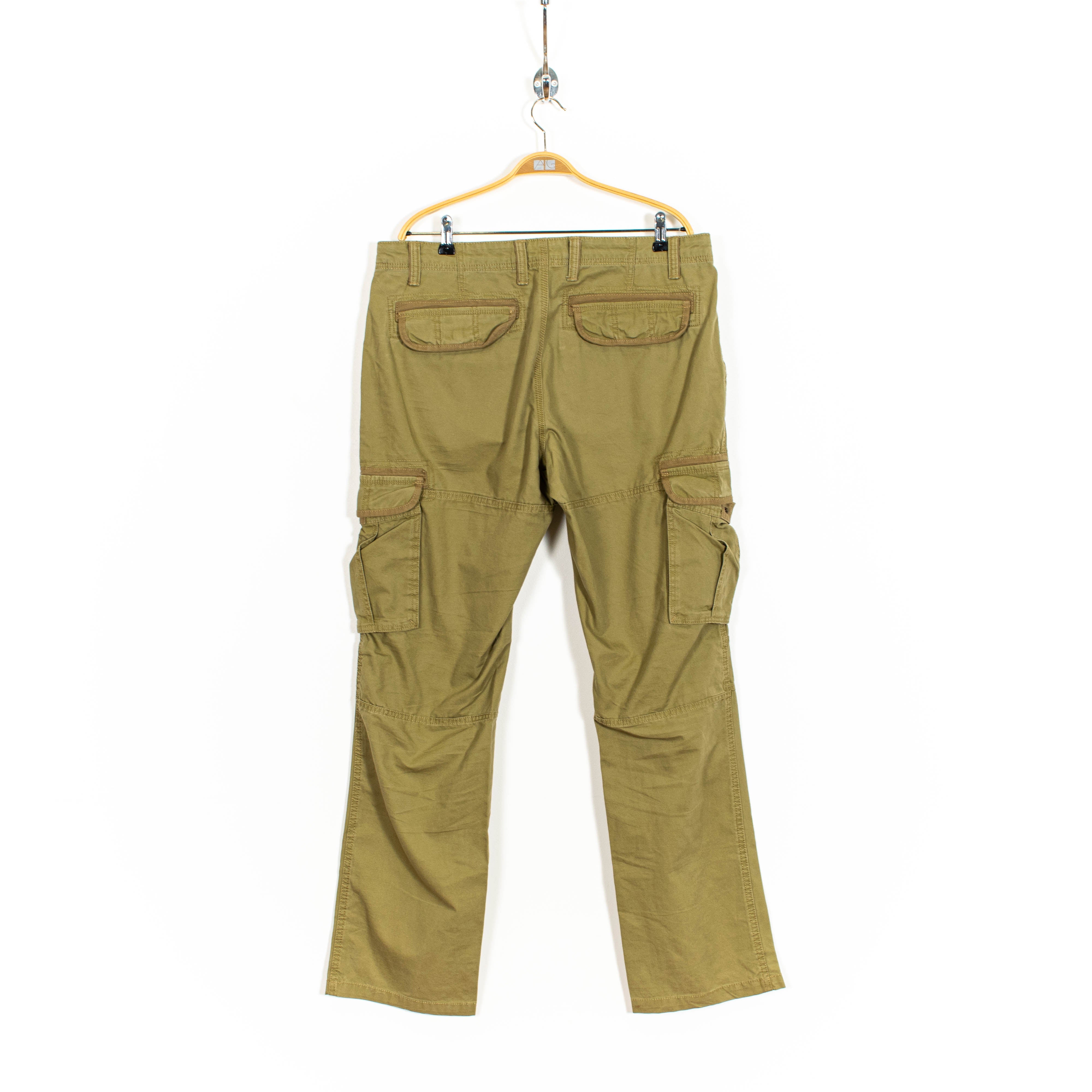 Canda Green Zip Up Straight Fit Cargo Pants Mens US38