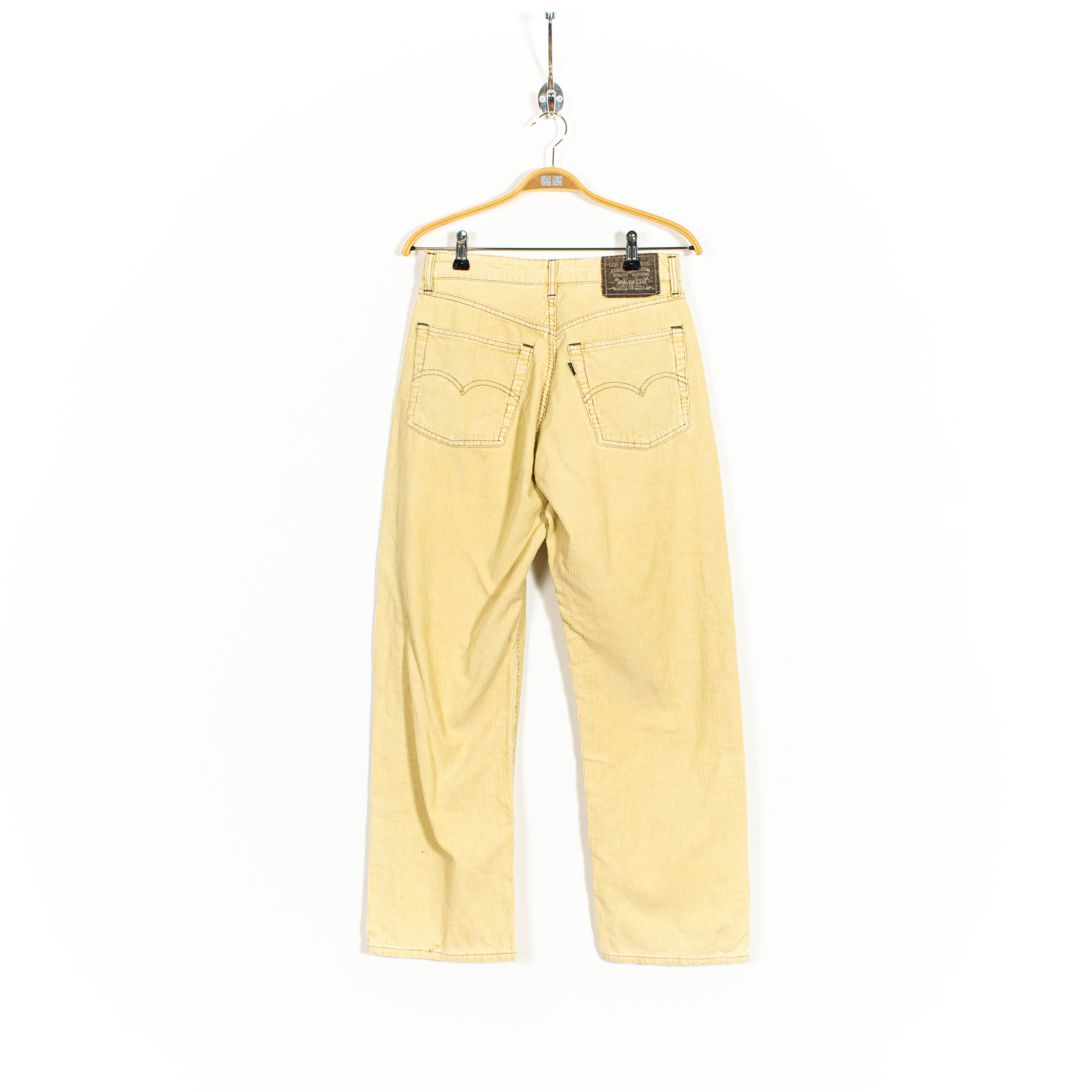 Vintage Levis Pastel Yellow Button Fly Straight Fit Pants Mens US29