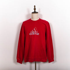 Vintage Adidas Red Front Logo Pullover Sweatshirt Mens XXL