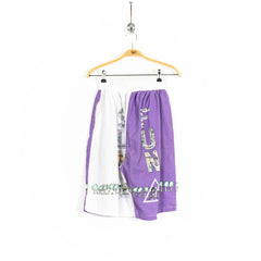 White Purple Sun Fun Summer Print Shorts Womens US22