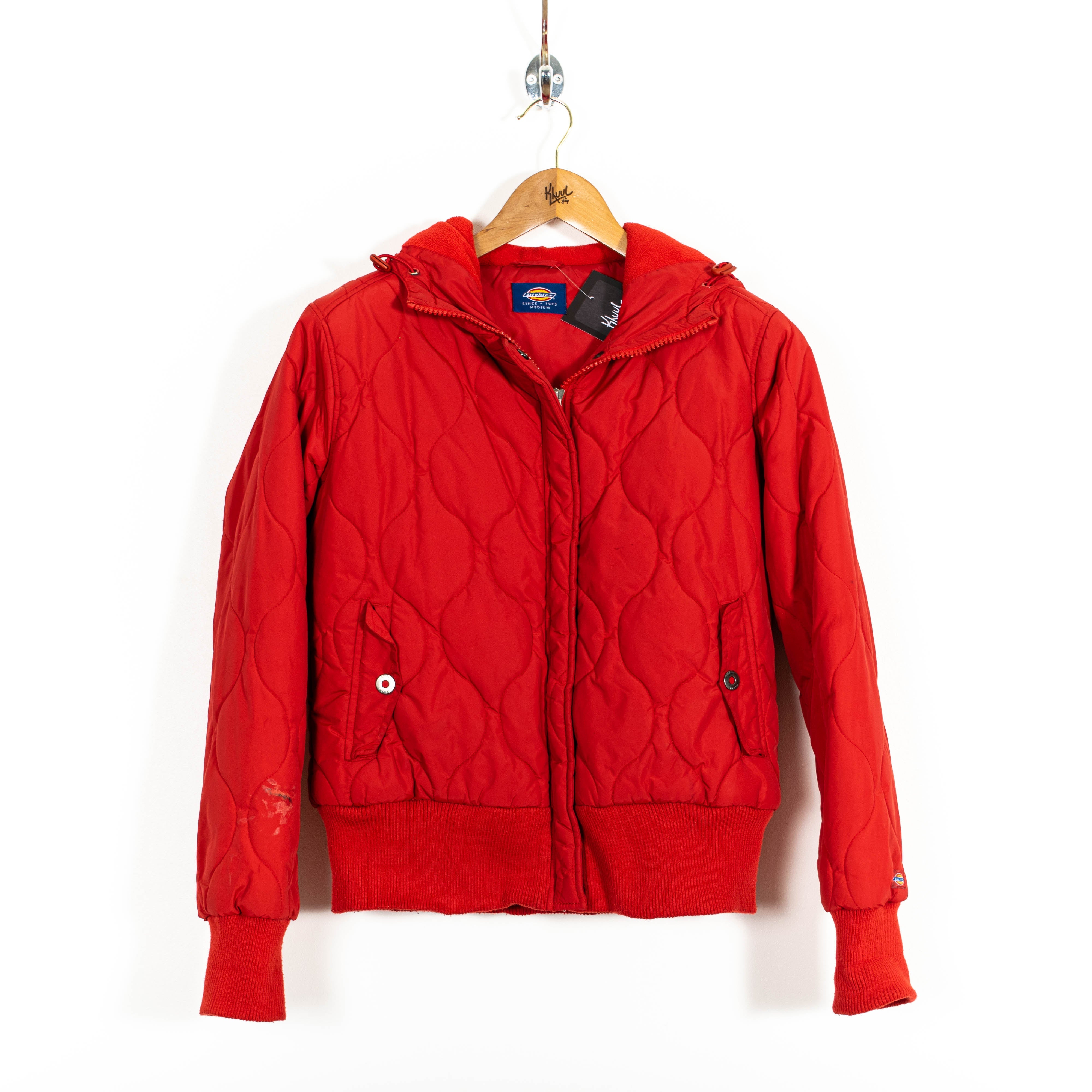 Vintage Dickies Red Full Zip Hooded Jacket Mens M